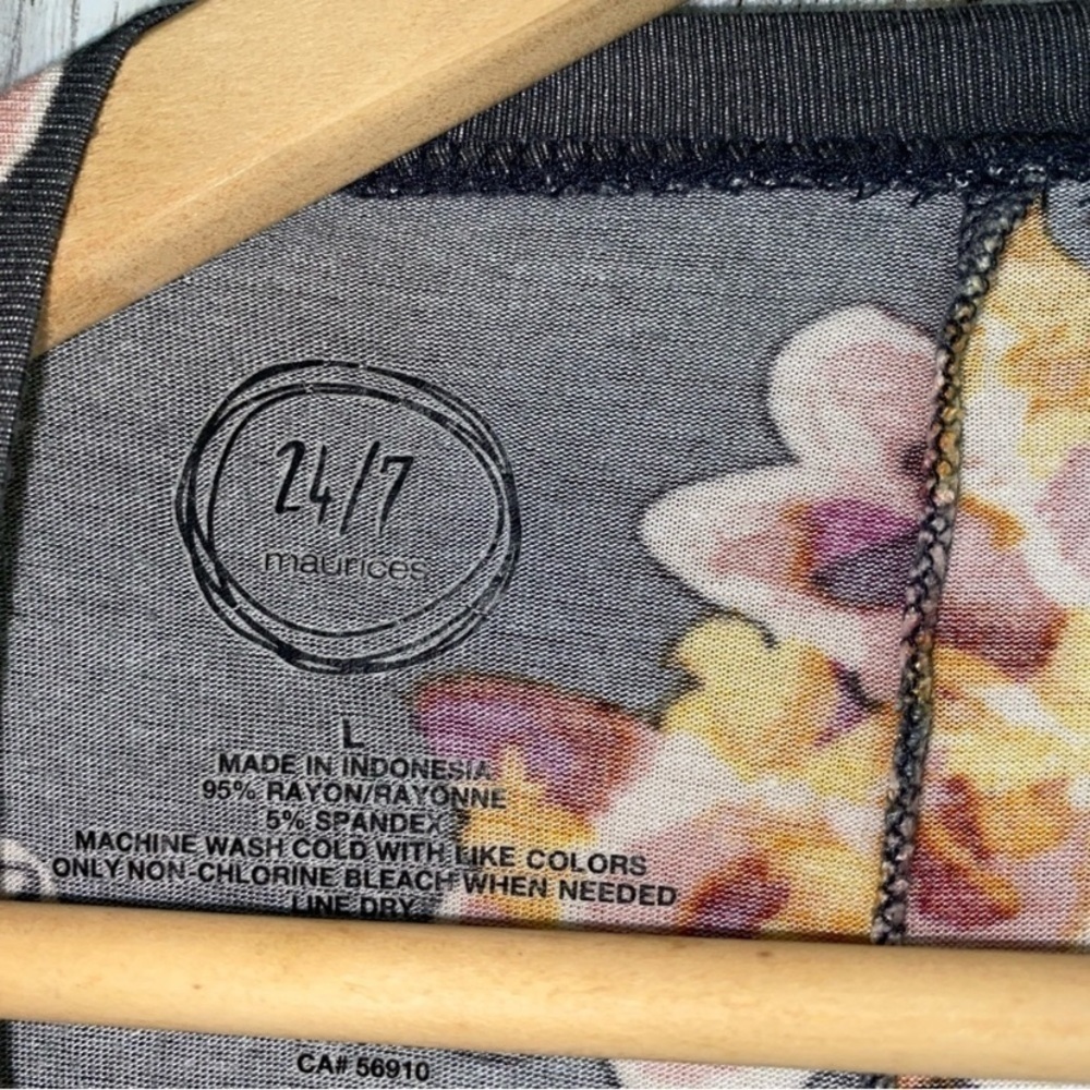 Maurices Grey Floral Open Shoulder Blouse - Picture 5 of 5